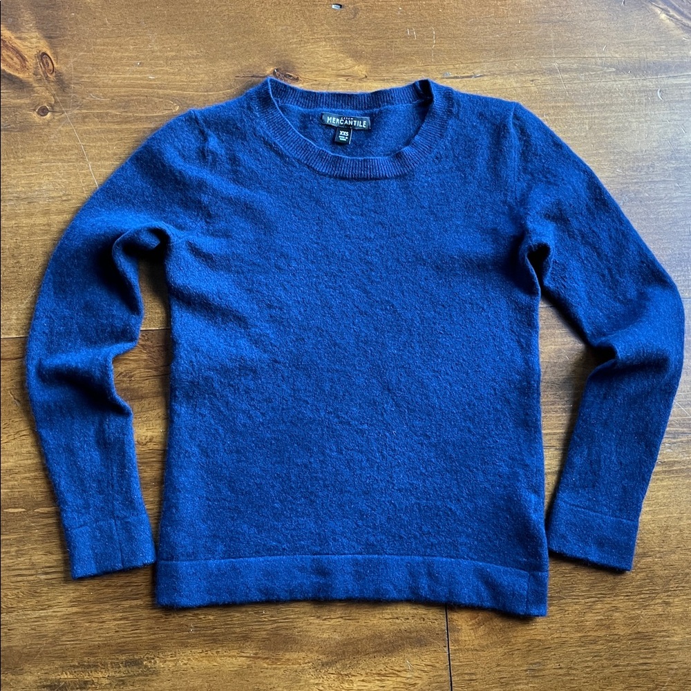 J Crew Cotton/Wool Blend Navy Sweater Sz XXS